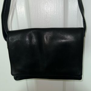 Derek Alexander black leather crossbody purse.